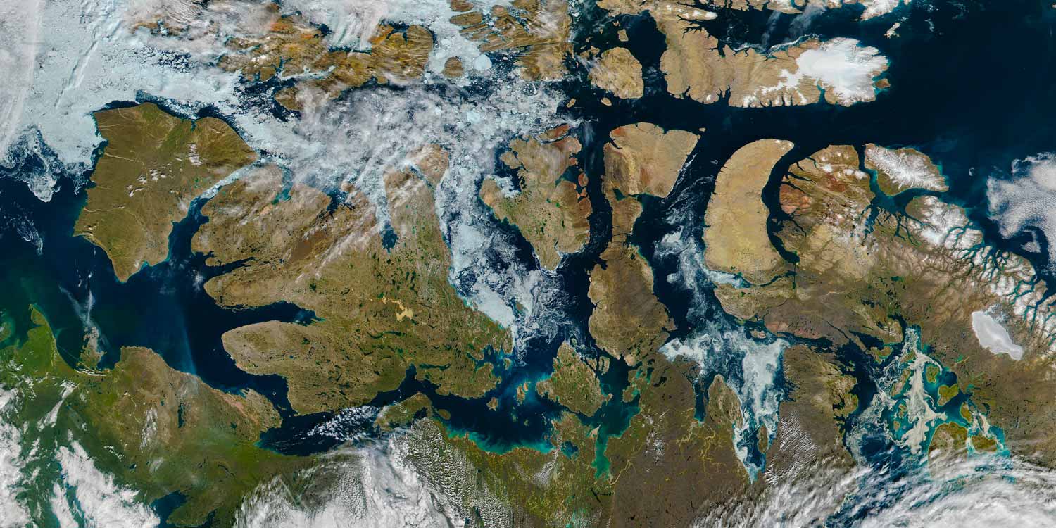 A Nearly Ice-Free Northwest Passage satellite image.