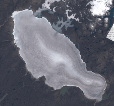 Satellite image of an ice cap