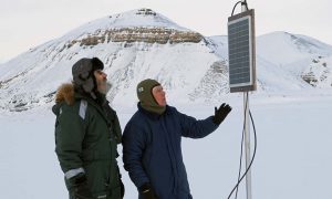 Inspecting weather instruments in the arctic