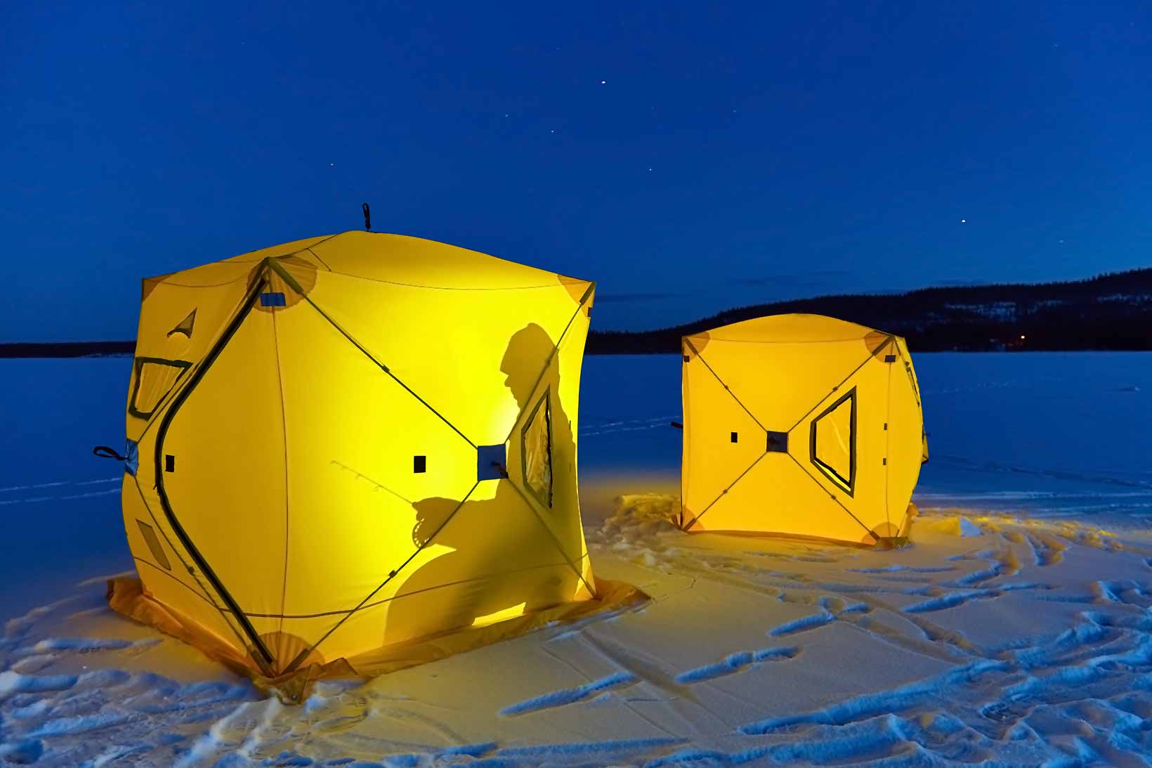 Ice fishing in tents