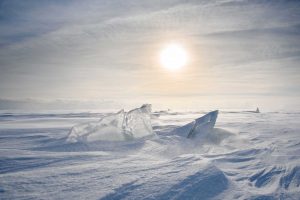 Icy frozen landscape