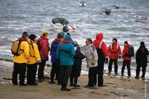 Tourists on the beach, Greenland