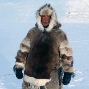 Inuit man with gloves