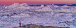 ice floating, icebergs in Arctic ocean