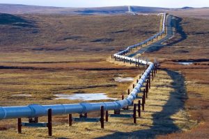 Alaskan pipeline on the tundra