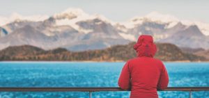 Cruise tourist in Glacier Bay