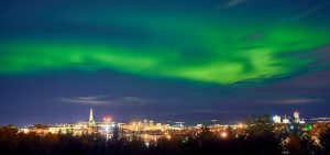 Reykjavik and Aurora