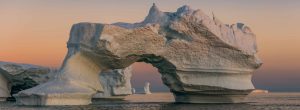 Carved icebergs in Disko Bay