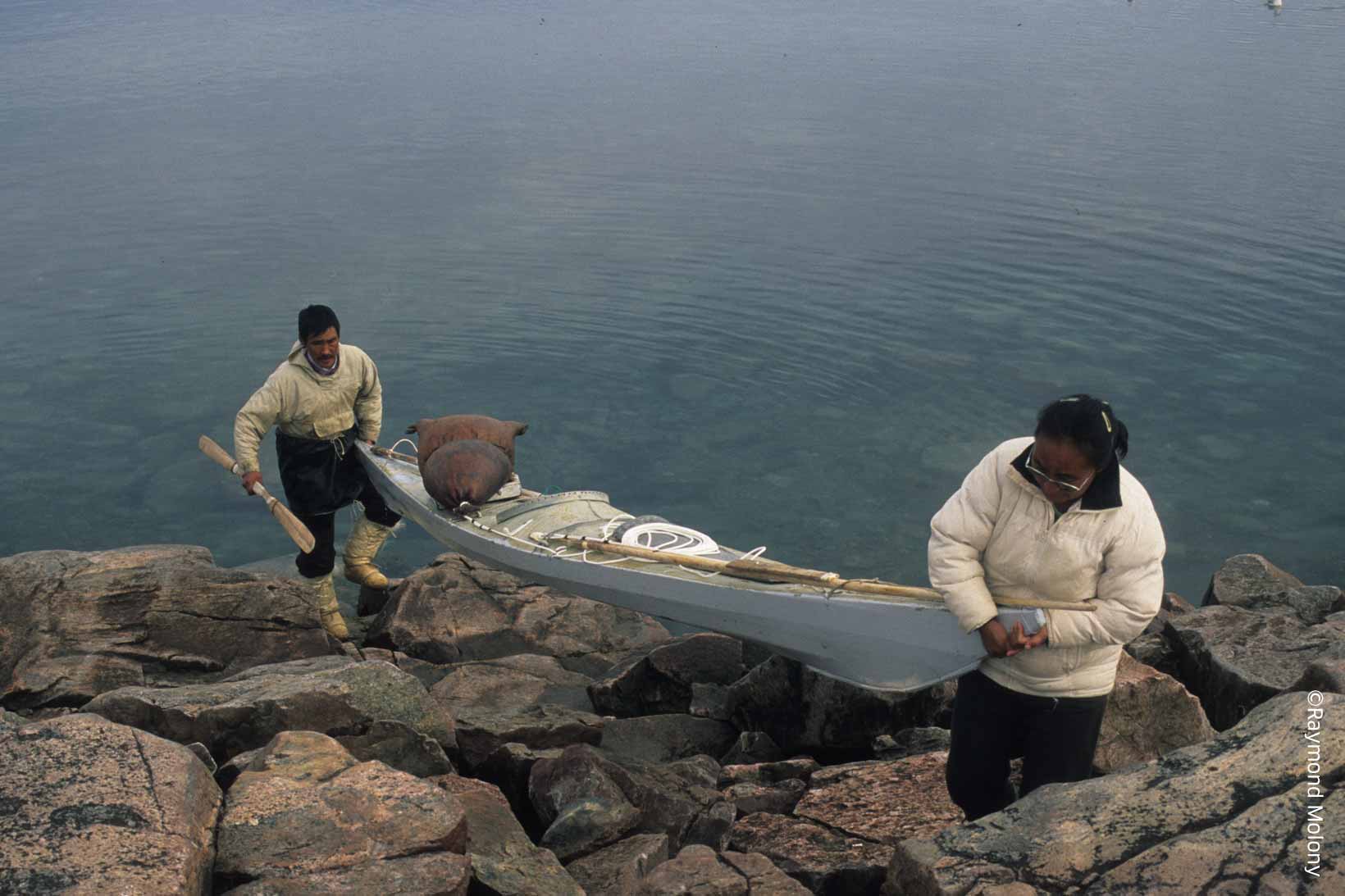 Husband and wife with kayak